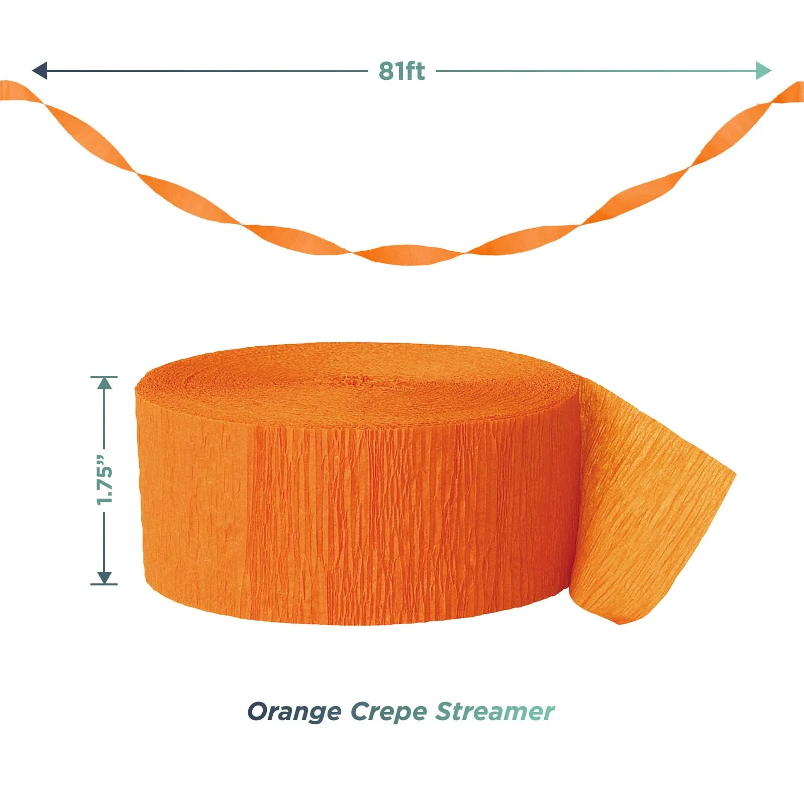 Halloween Party Supplies - Hanging Spiderwebs with Black, Orange, and White Crepe Streamer Decorations
