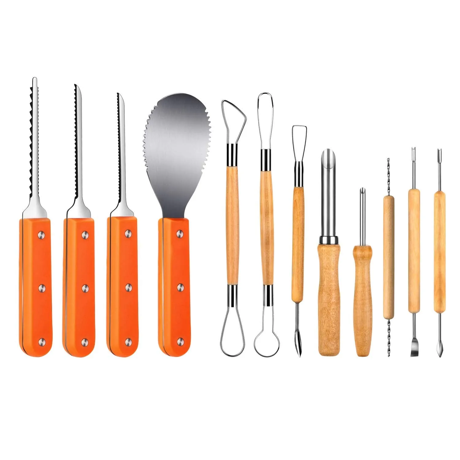 Halloween Pumpkin Carving Tools-12 Piece Set Pumpkin Carving Set Stainless Steel Carving Tools for Easily Carve Halloween-Lanterns Pumpkins.