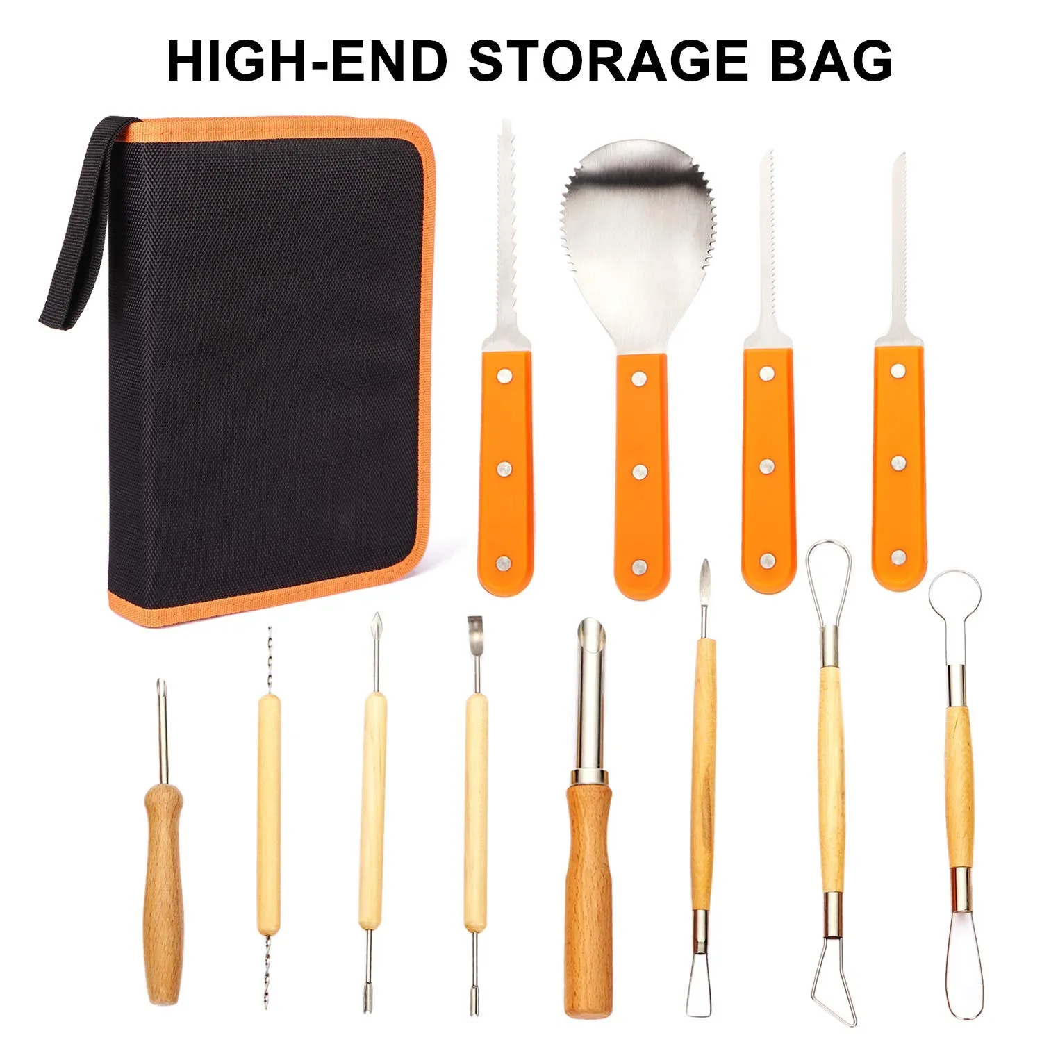 Halloween Pumpkin Carving Tools-12 Piece Set Pumpkin Carving Set Stainless Steel Carving Tools for Easily Carve Halloween-Lanterns Pumpkins.