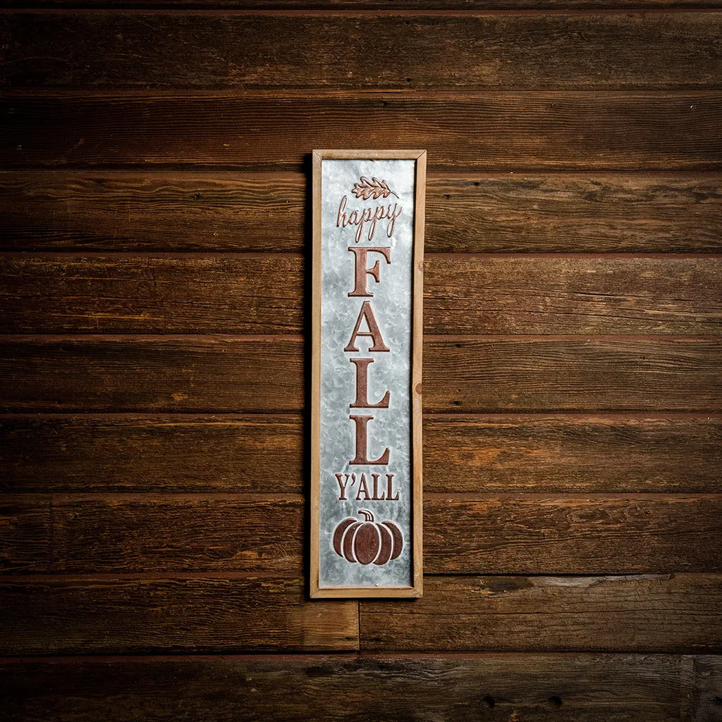 Happy Fall Y'All Metal Sign