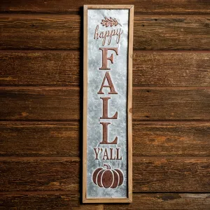 Happy Fall Y'All Metal Sign