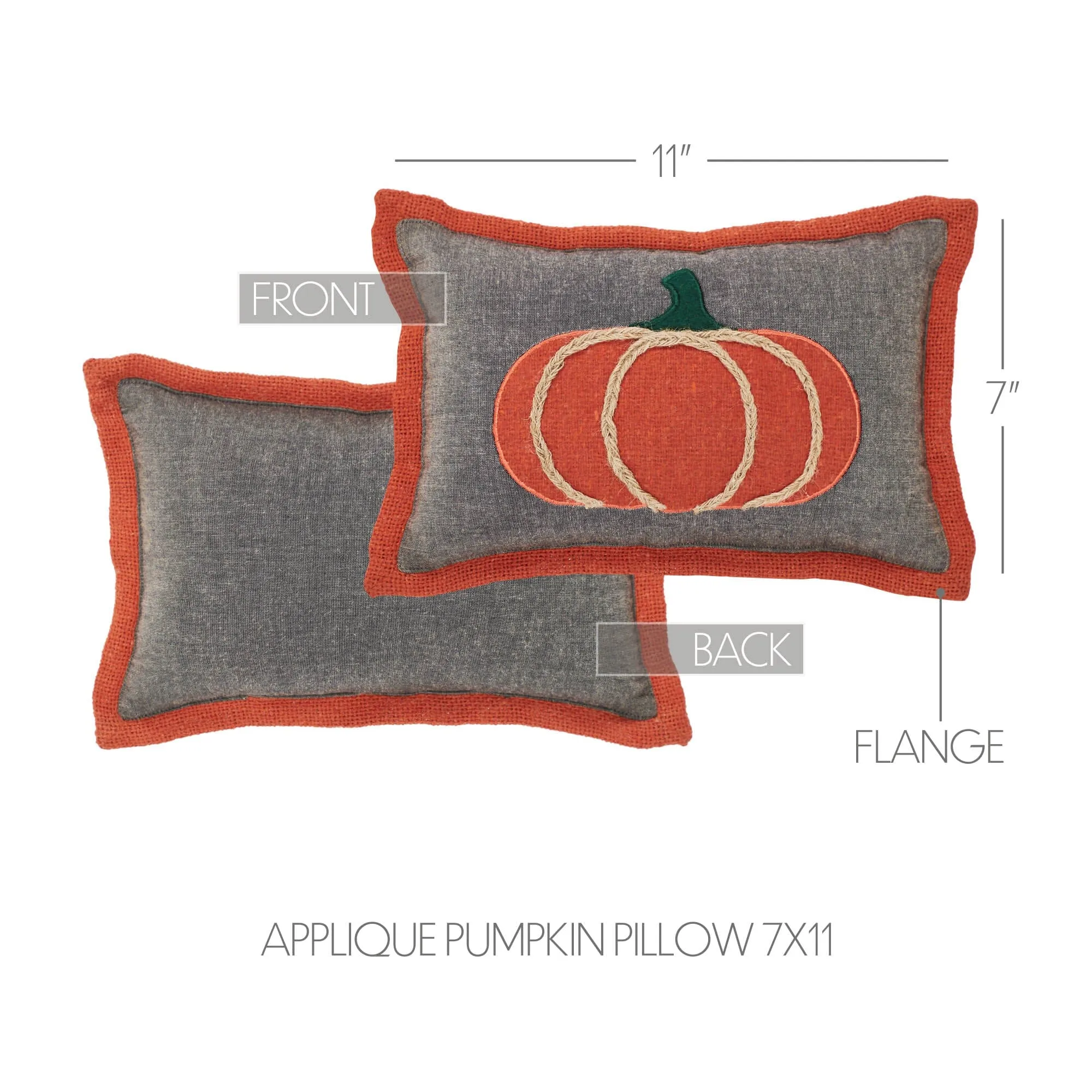 Harvest Blessings Applique Pumpkin Pillow 7x11"