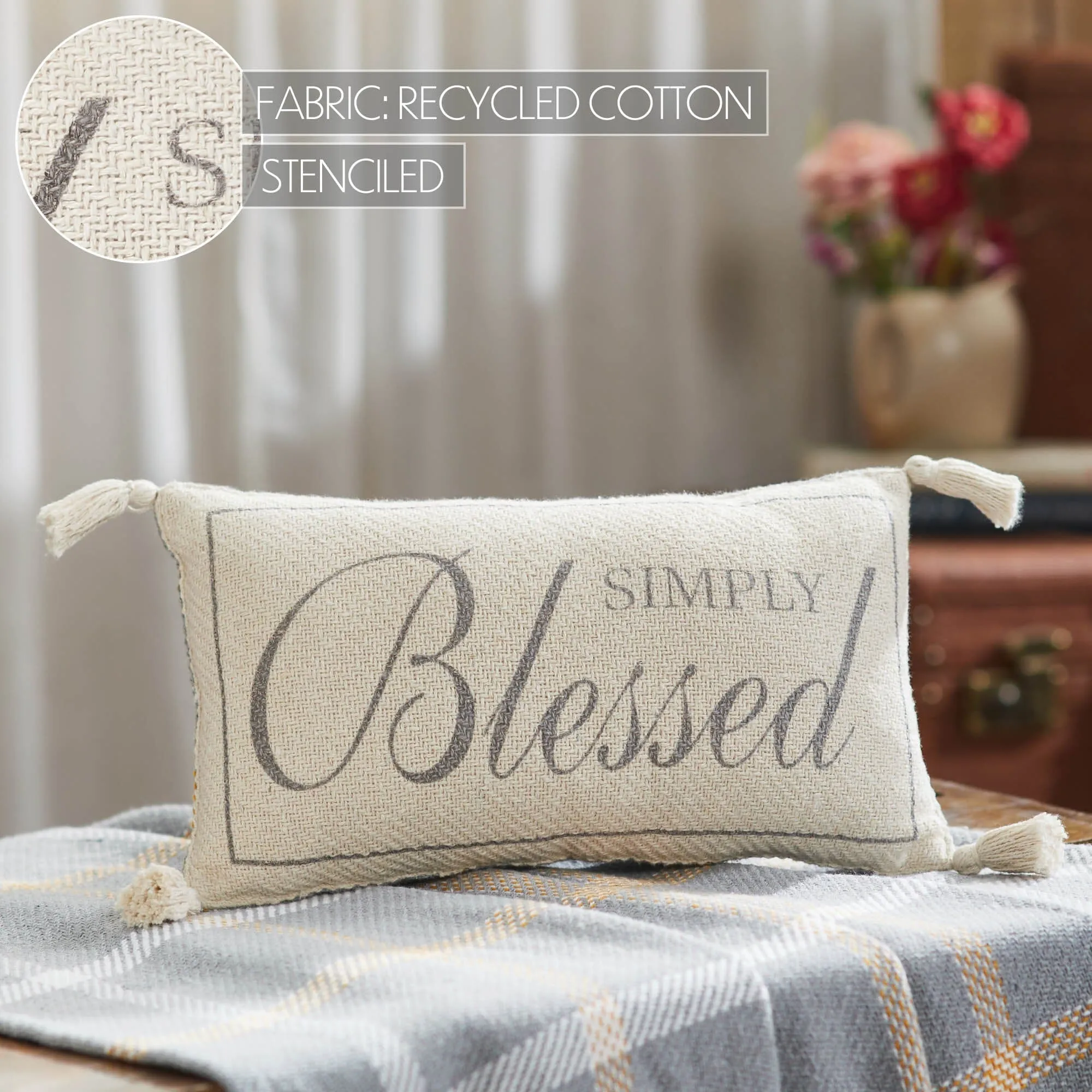 Harvest Blessings Simply Blessed Pillow 7x13"