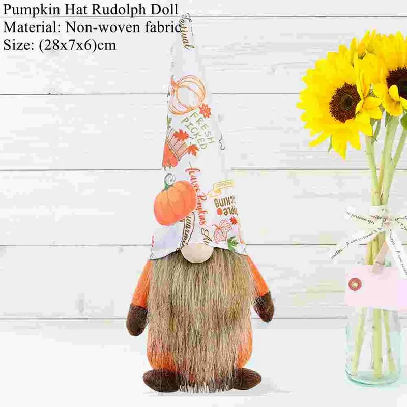 Harvest Season Pumpkin Hat Gnome Plush Faceless Doll Party Decor Ornament  Merry Christmas Dwarf Doll Gift For Kids