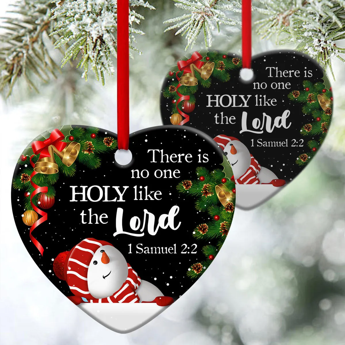 Holy Like The Lord - Unique Christmas Ceramic Heart Ornament - Christmas Decor - Funny Ornament