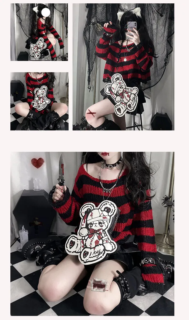 Injured Bleeding Little Bear Chain Bag Y2K