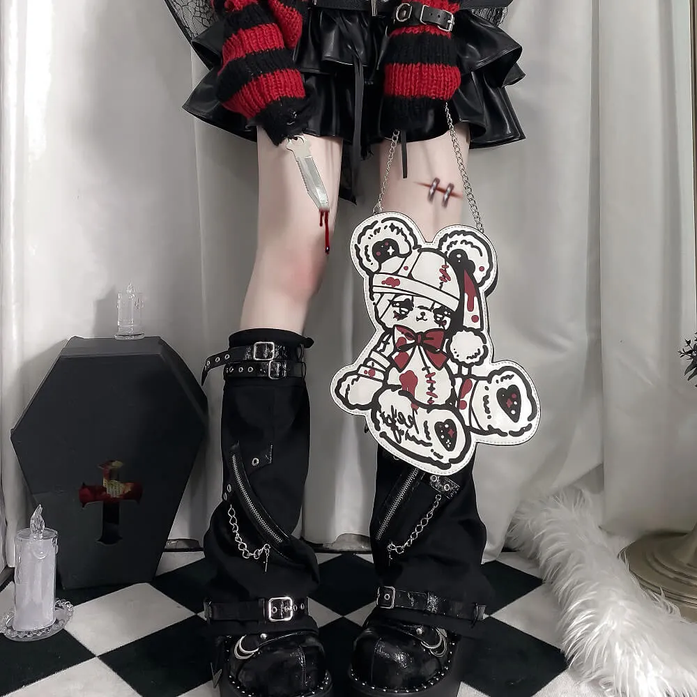 Injured Bleeding Little Bear Chain Bag Y2K