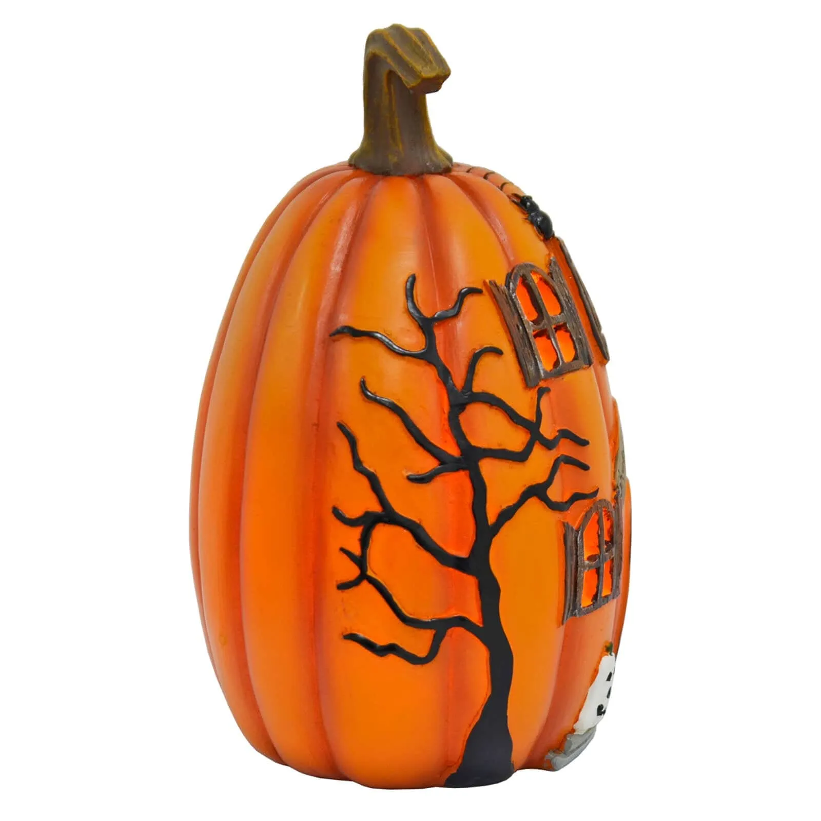 LED Pumpkin House Ghoulish Greetings Halloween Decoration 19cm