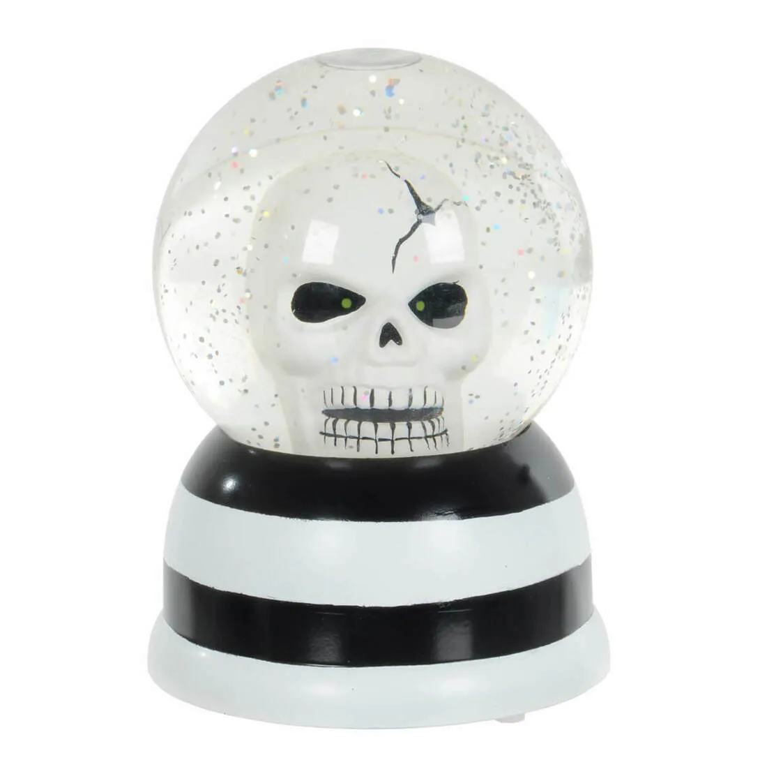 Light Up Glitter Water Halloween Decoration - Skull Globe