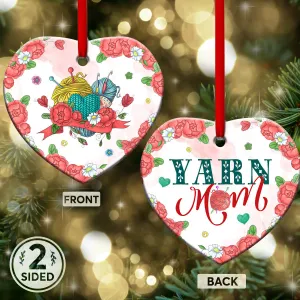 Mother Yarn Mom Heart Ornament - Christmas Ornament - Ciaocustom