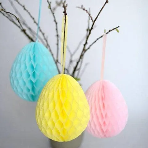 Paper honeycomb Easter egg decoration - custom color