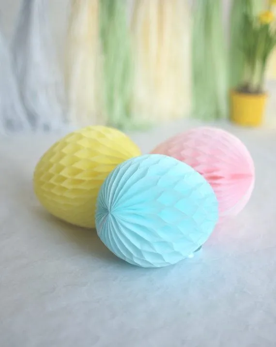 Paper honeycomb Easter egg decoration - custom color