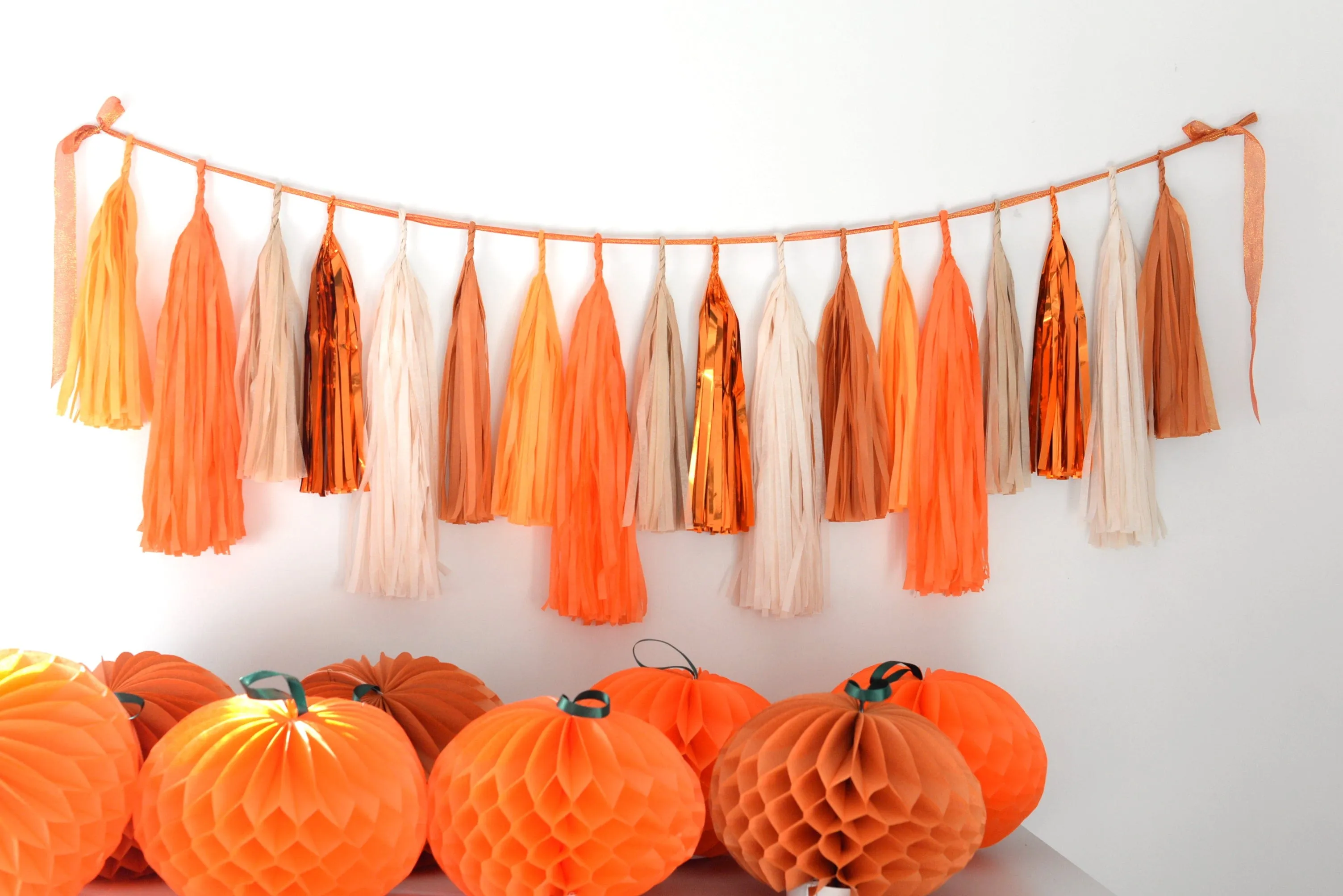 Paper pumpkin honeycomb -25cm / 10 " Sandstone fall Decorations - Halloween decorations - reusable