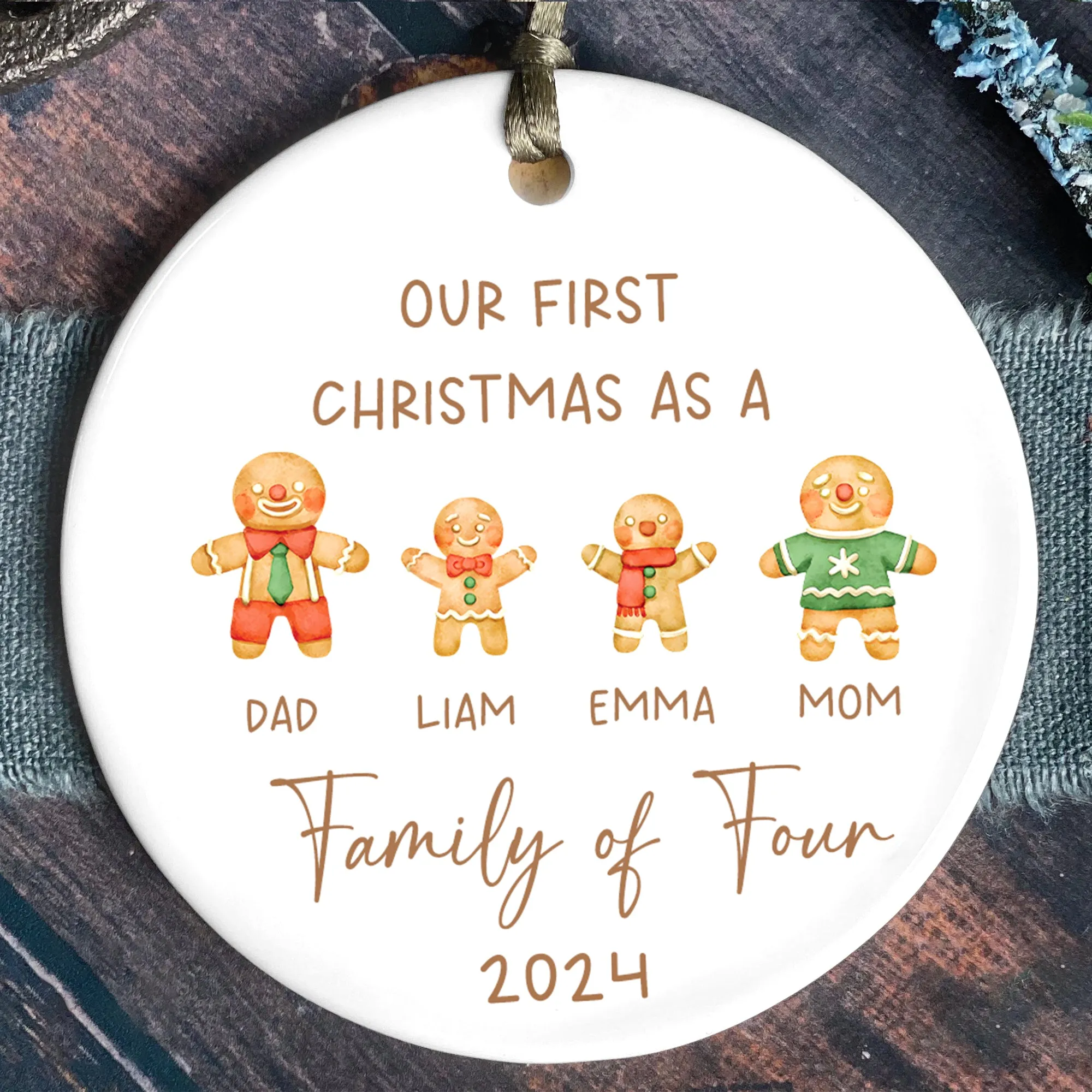 Personalized Ceramic Family Ornament, Family Christmas CX02-22