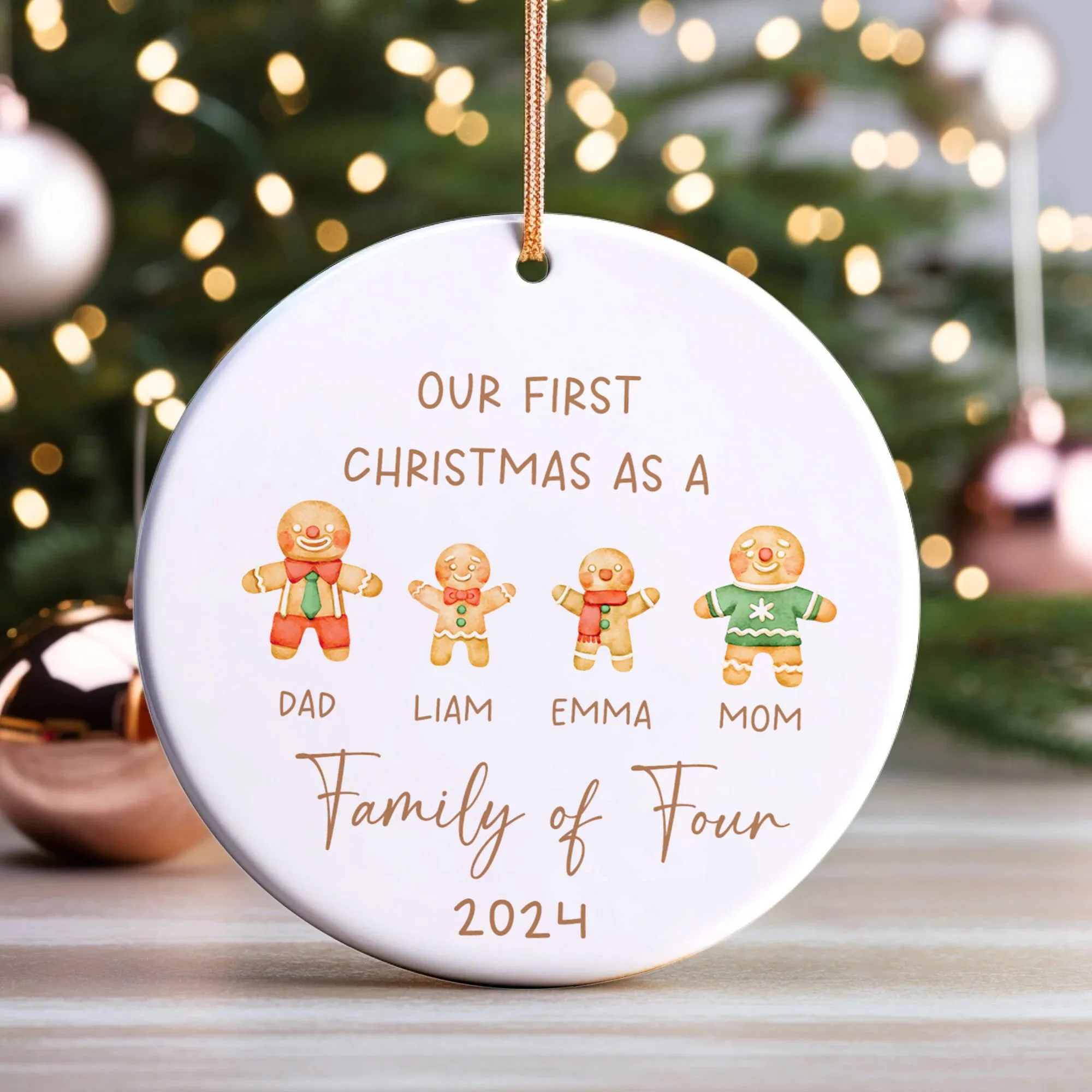 Personalized Ceramic Family Ornament, Family Christmas CX02-22