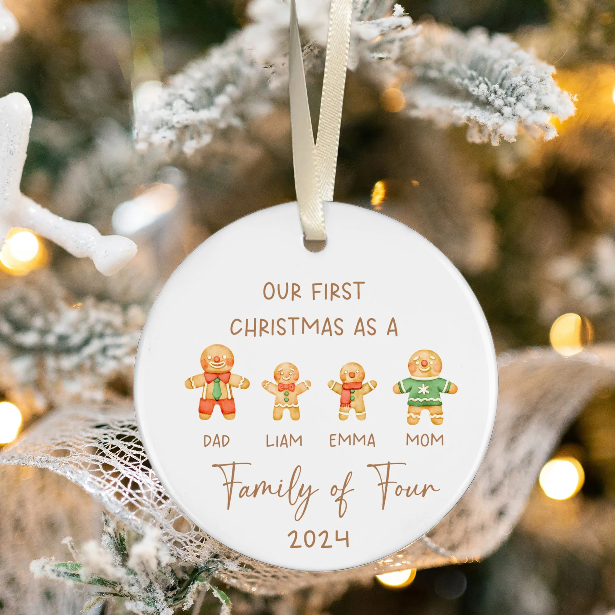 Personalized Ceramic Family Ornament, Family Christmas CX02-22