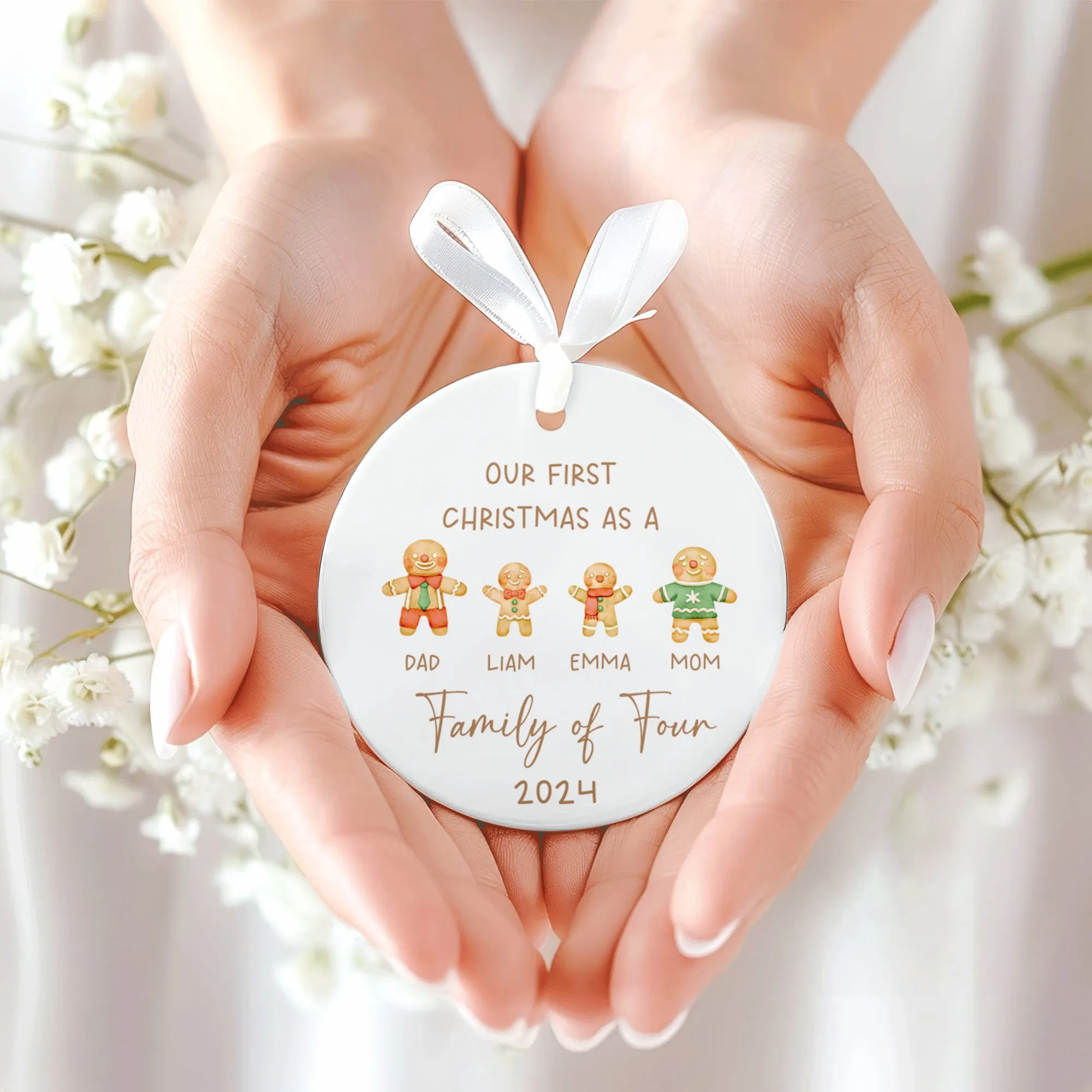 Personalized Ceramic Family Ornament, Family Christmas CX02-22
