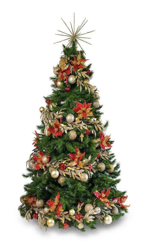 'Poinsettia' LIMITED EDITION artificial decorated Christmas Tree - Hire