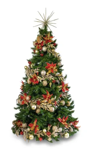 'Poinsettia' LIMITED EDITION artificial decorated Christmas Tree - Hire
