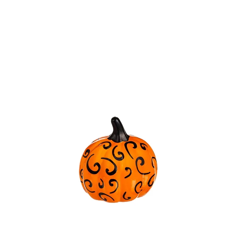 Printed Ceramic Pumpkins, Halloween Night - 3 Sizes