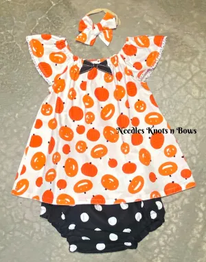 Pumpkin Halloween Dress, Baby Girl & Toddler Dress