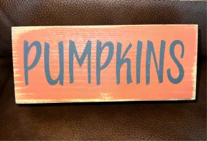 Pumpkins Mini Block sign