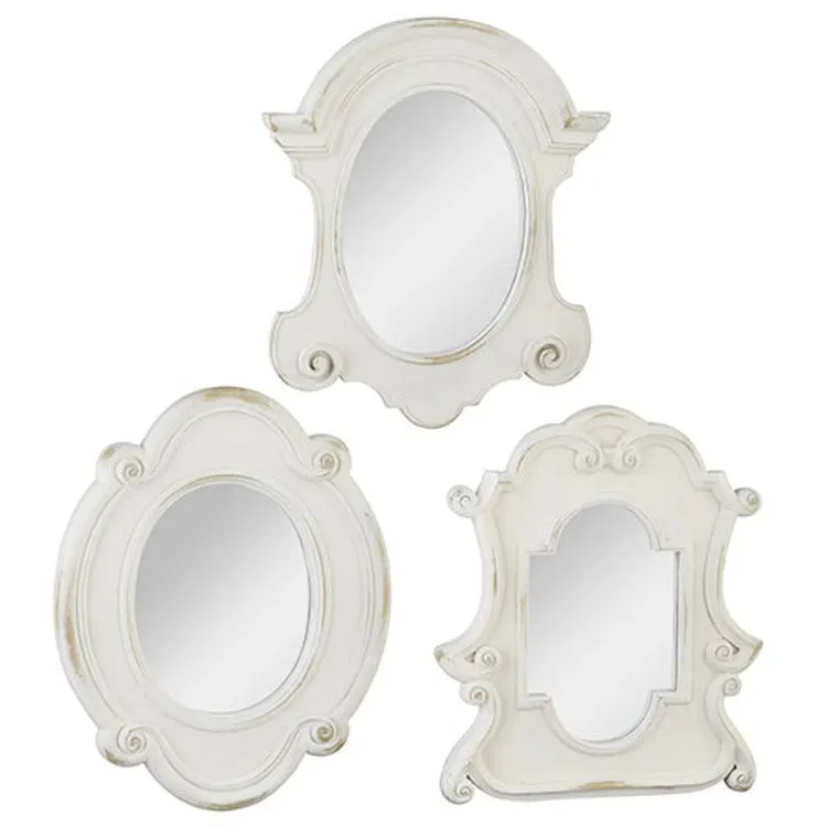 Raz Imports The Cottage 16" Distressed Finish Vintage Mirror, Asst of 3