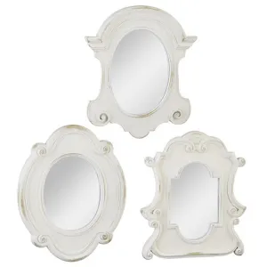 Raz Imports The Cottage 16" Distressed Finish Vintage Mirror, Asst of 3