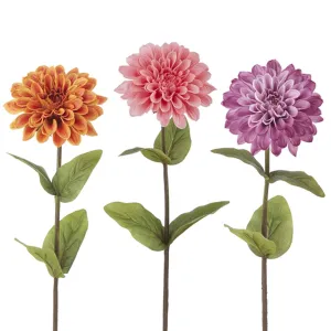 Raz Imports The Flower Shop 24" Real Touch Dahlia Stem, Asst of 3