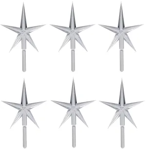 relaxed 6 Pack Multicolor Stars Ceramic Christmas Tree Lights Plastic Light Decorations - Replacement Parts Christmas Tree Ornaments Clear