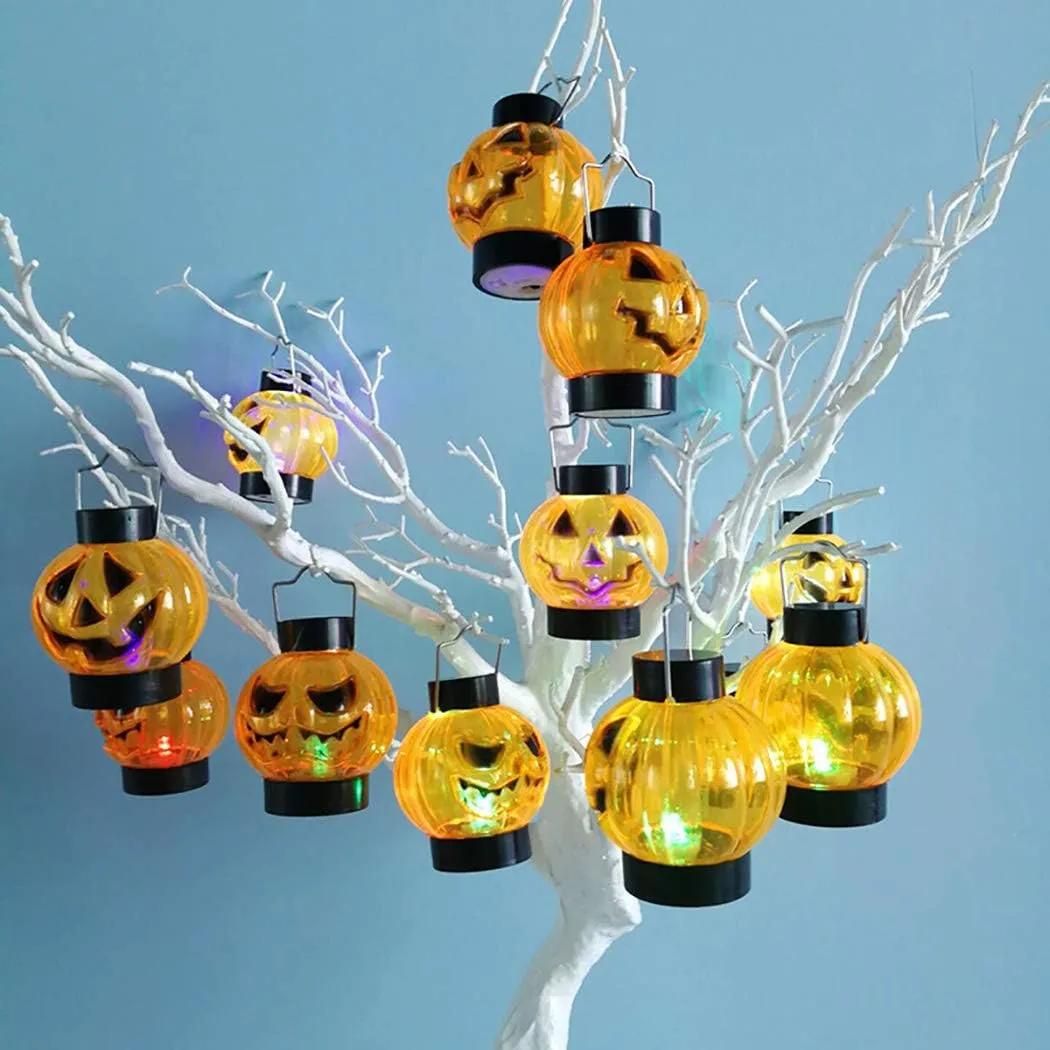 RSAAUD® 2 Pcs Halloween Pumpkin LED Candle Light| LED Lamp Candle for Halloween Decoration| LED Pumpkin Lantern|Halloween Lantern Portable LED Pumpkin Lantern Party Light (Pumpkin Lantern)