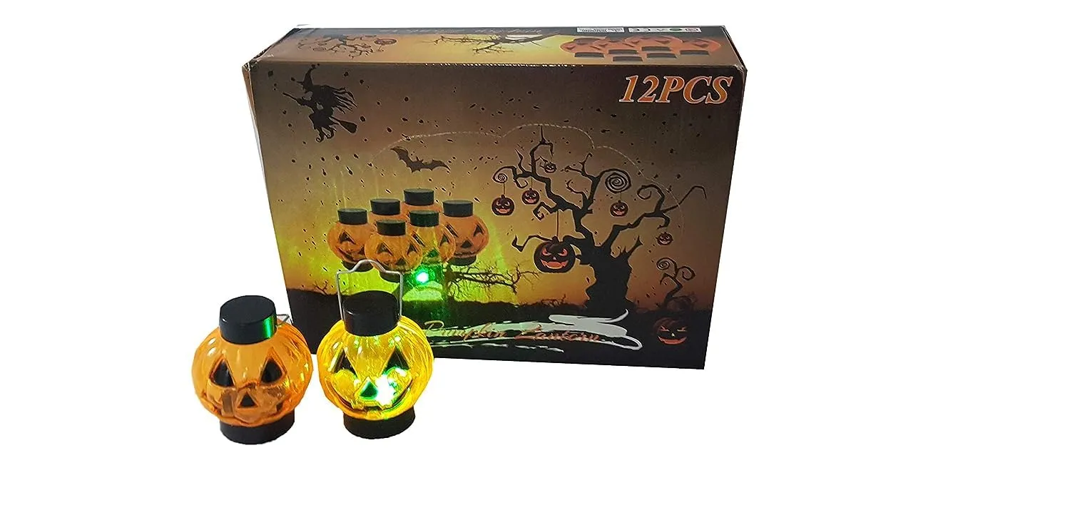 RSAAUD® 2 Pcs Halloween Pumpkin LED Candle Light| LED Lamp Candle for Halloween Decoration| LED Pumpkin Lantern|Halloween Lantern Portable LED Pumpkin Lantern Party Light (Pumpkin Lantern)