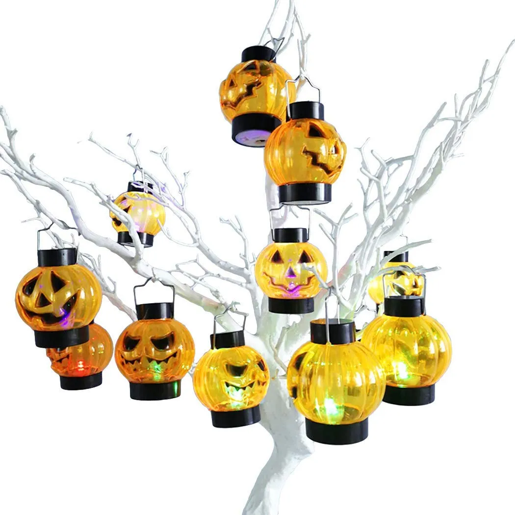 RSAAUD® 2 Pcs Halloween Pumpkin LED Candle Light| LED Lamp Candle for Halloween Decoration| LED Pumpkin Lantern|Halloween Lantern Portable LED Pumpkin Lantern Party Light (Pumpkin Lantern)