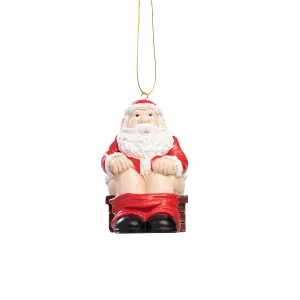 Santa pooping down chimney