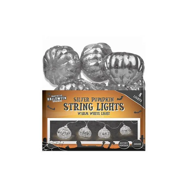Silver Pumpkin String Lights 1.5 Metre