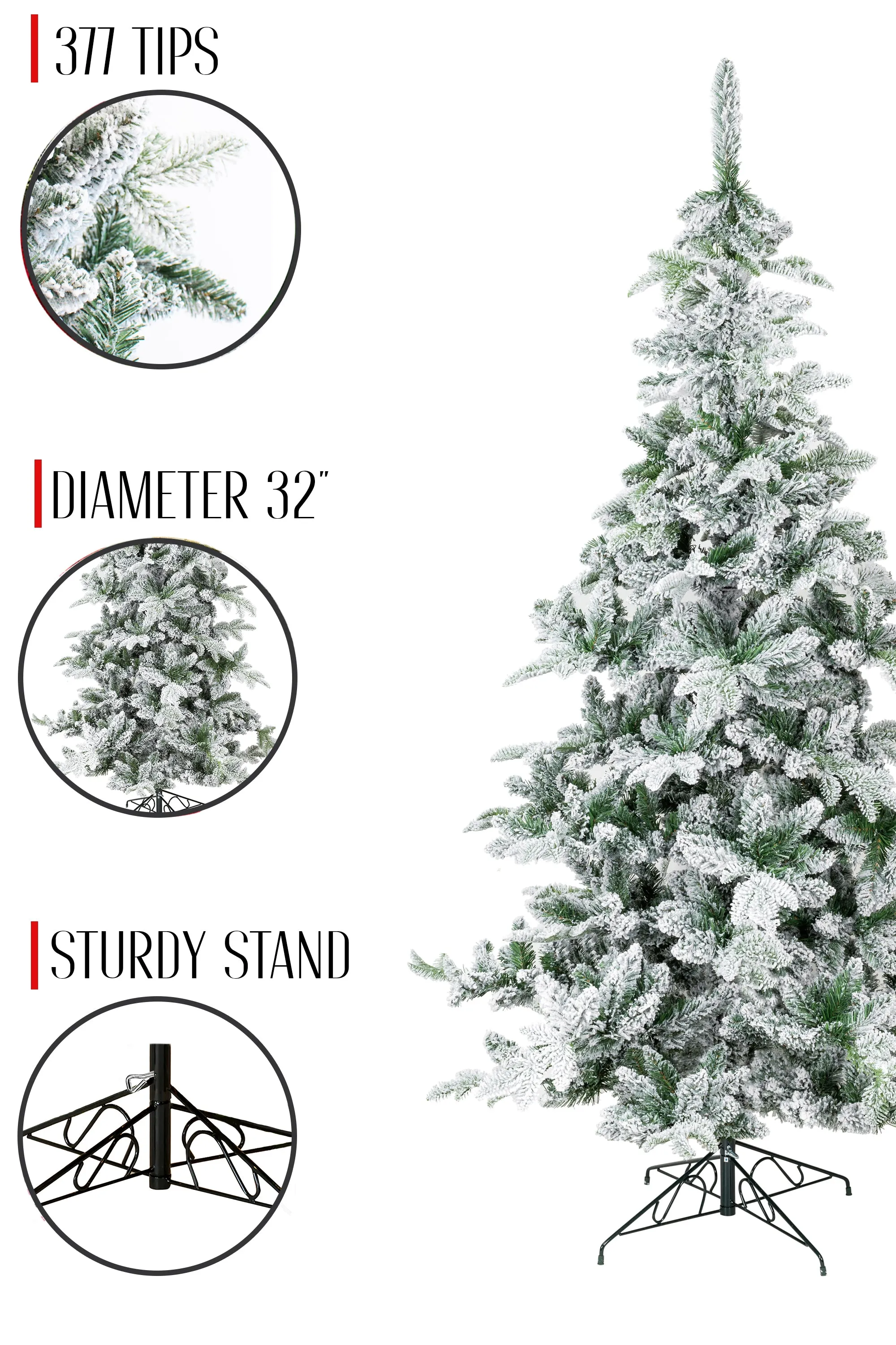 Snow Flocked Alpine Fir Christmas Tree
