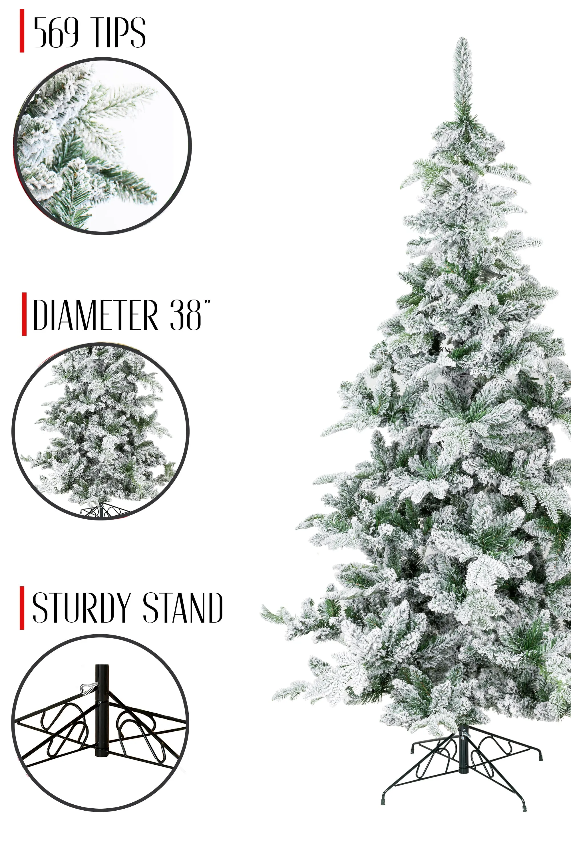 Snow Flocked Alpine Fir Christmas Tree