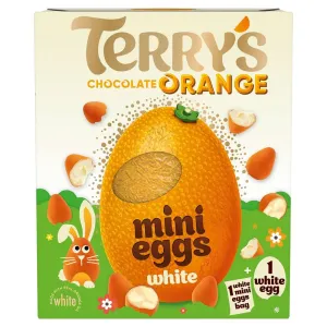 Terry's Chocolate Orange White Easter Egg & White Mini Eggs 200g - Easter Egg 2024- Chocolate Easter Eggs Gifts for Women,Men & Kids- Terrys Egg