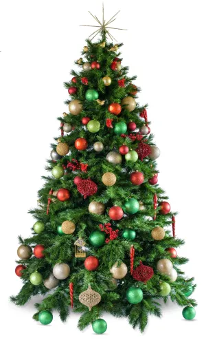 'Traditional' artificial decorated Christmas Tree - Hire