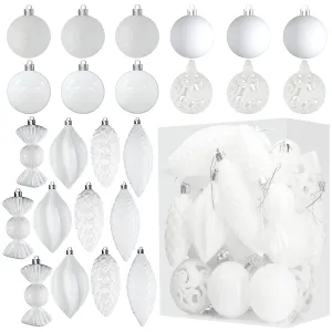 White Ornaments For Christmas Tree Decorations - Christmas Ball Ornaments - 24