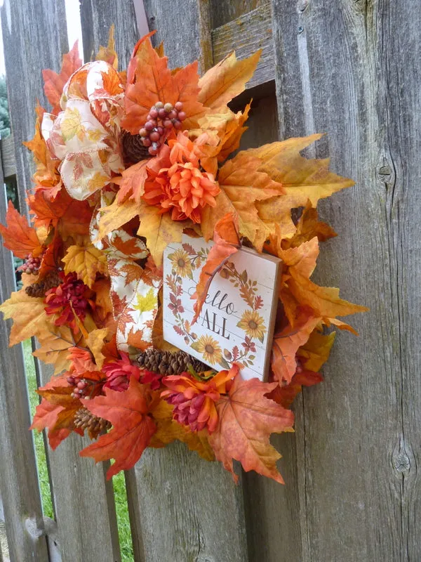 Wreaths for Fall, Autumn Wreath, Fall front door Wreaths